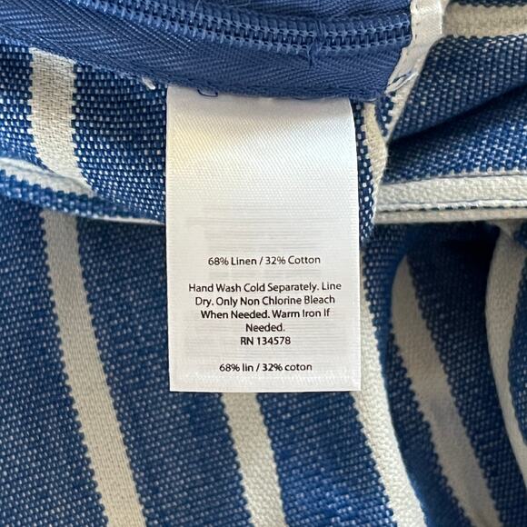 Vineyard Vines Linen Blend Nautical Striped Pleated Front Shorts sz 4 - Picture 4 of 5